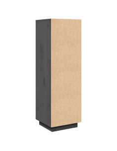 Credenza Grigia 38x35x117 cm in Legno Massello di Pino