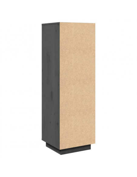 Credenza Grigia 38x35x117 cm in Legno Massello di Pino