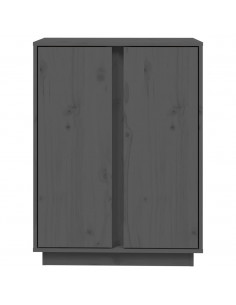 Credenza Grigia 60x35x80 cm in Legno Massello di Pino