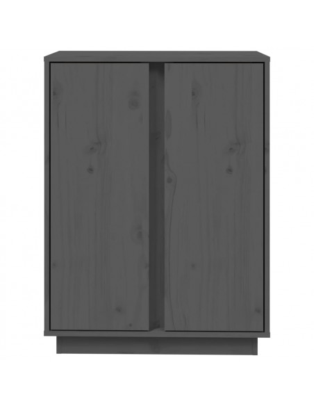 Credenza Grigia 60x35x80 cm in Legno Massello di Pino