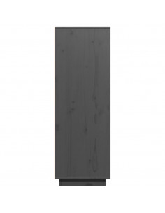 Credenza Grigia 60x40x116,5 cm in Legno Massello di Pino