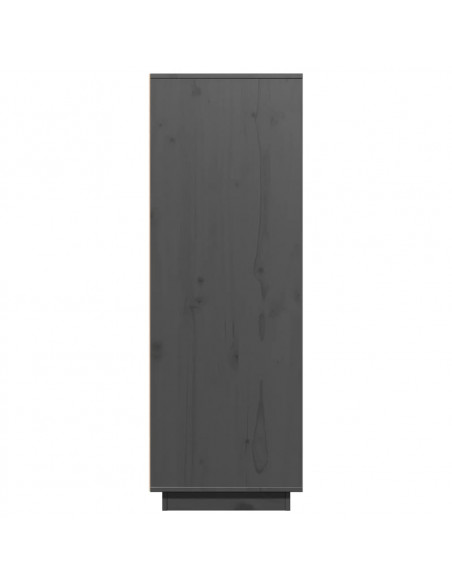Credenza Grigia 60x40x116,5 cm in Legno Massello di Pino