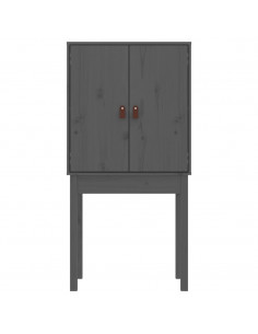 Credenza Grigia 60x40x120 cm in Legno Massello di Pino