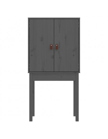 Credenza Grigia 60x40x120 cm in Legno Massello di Pino