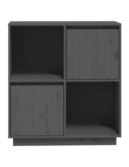Credenza Grigia 74x35x80 cm in Legno Massello di Pino