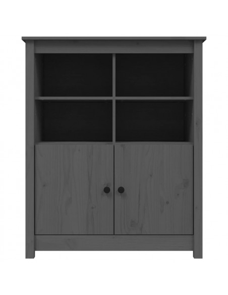 Credenza Grigia 83x41,5x100 cm in Legno Massello di Pino