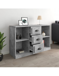 Credenza Grigio Cemento 104,5x35,5x67,5 cm in Legno Multistrato