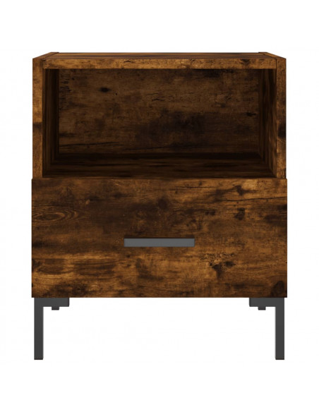 Comodini 2 pz Rovere Fumo 40x35x47,5 cm in Legno Multistrato