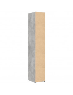 Credenza Grigio Cemento 30x42,5x185 cm in Legno Multistrato