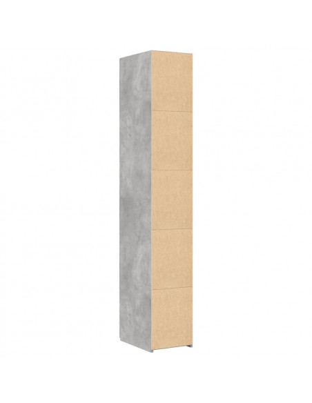 Credenza Grigio Cemento 30x42,5x185 cm in Legno Multistrato