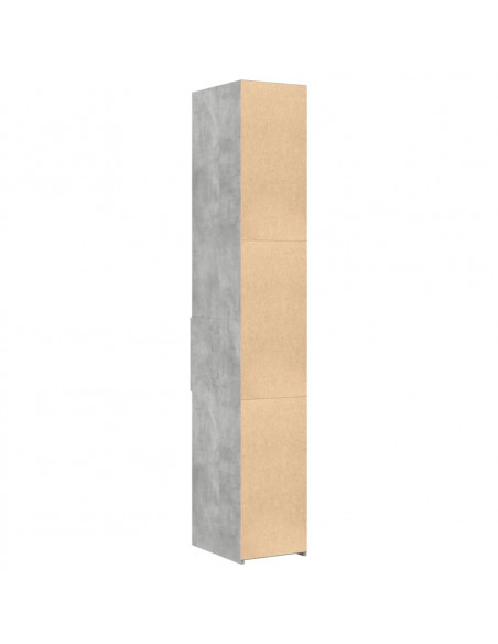 Credenza Grigio Cemento 30x42,5x185 cm in Legno Multistrato