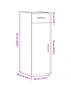 Credenza Grigio Cemento 30x42,5x93 cm in Legno Multistrato