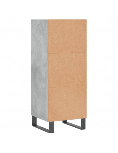 Credenza Grigio Cemento 34,5x32,5x90 cm in Legno Multistrato