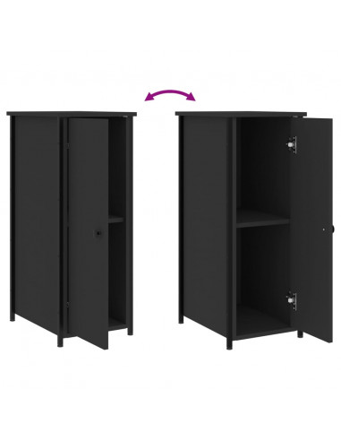 Comodini 2 pz Neri 32x42x80 cm in Legno Multistrato