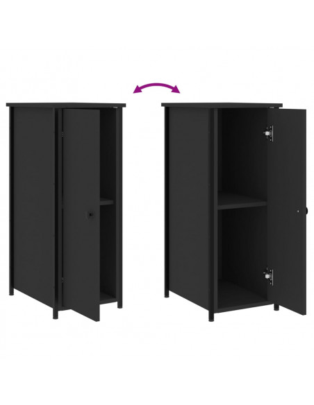 Comodini 2 pz Neri 32x42x80 cm in Legno Multistrato