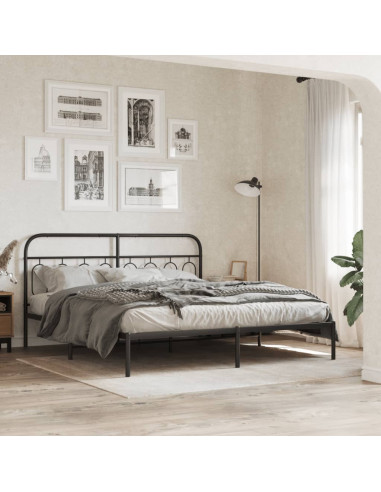 Testiera in Metallo Nero 193 cm