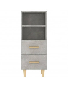 Credenza Grigio Cemento 34,5x34x90 cm in Legno Multistrato