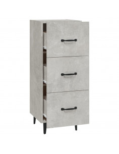 Credenza Grigio Cemento 34,5x34x90 cm in Legno Multistrato