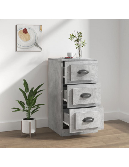 Credenza Grigio Cemento 36x35,5x67,5 cm in Legno Multistrato