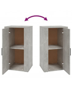 Credenza Grigio Cemento 40x33x70 cm in Legno Multistrato