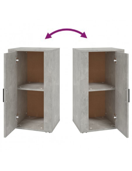 Credenza Grigio Cemento 40x33x70 cm in Legno Multistrato