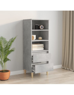 Credenza Grigio Cemento 40x36x110 cm in Legno Multistrato