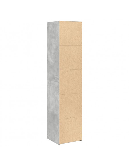 Credenza Grigio Cemento 40x41x185cm in Legno Multistrato