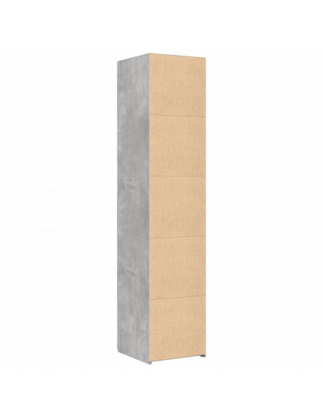 Credenza Grigio Cemento 40x42,5x185 cm in Legno Multistrato