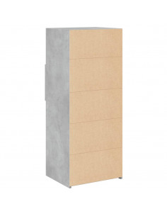 Credenza Grigio Cemento 50x42,5x124 cm in Legno Multistrato