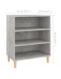 Credenza Grigio Cemento 57x35x70 cm in Legno Multistrato
