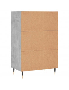 Credenza Grigio Cemento 57x35x90 cm in Legno Multistrato