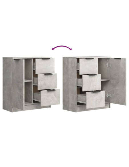 Credenza Grigio Cemento 60x30x70 cm in Legno Multistrato
