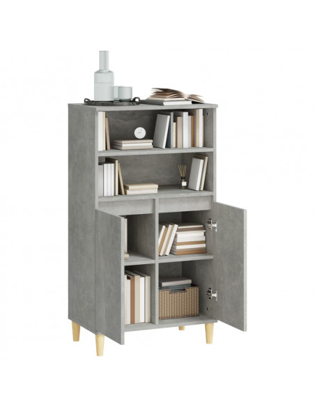 Credenza Grigio Cemento 60x36x110 cm in Legno Multistrato