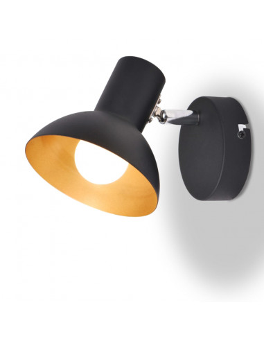 Applique 2 pz per 2 Lampadine E27 Nero e Oro