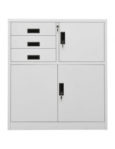 Armadio per Ufficio Grigio Chiaro 90x40x102 cm in Acciaio