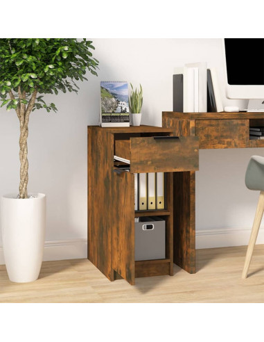 Armadietto Scrivania Rovere Fumo 33,5x50x75cm Legno Multistrato