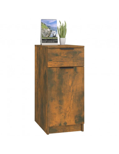 Armadietto Scrivania Rovere Fumo 33,5x50x75cm Legno Multistrato