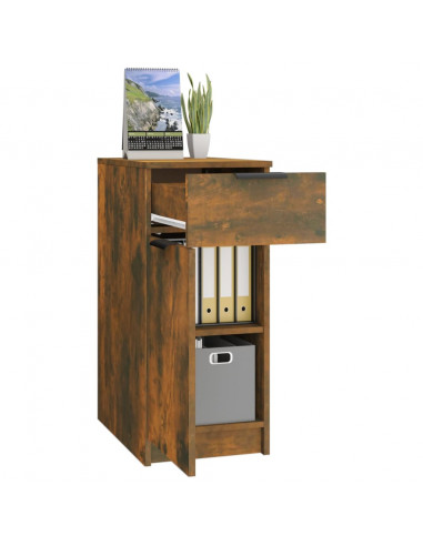 Armadietto Scrivania Rovere Fumo 33,5x50x75cm Legno Multistrato