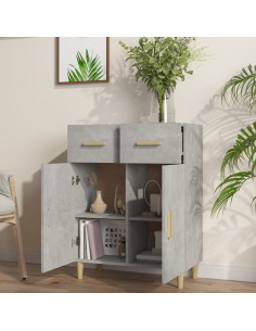 Credenza Grigio Cemento 69,5x34x89 cm in Legno Multistrato