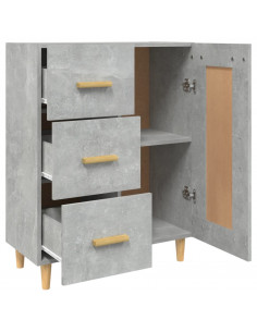 Credenza Grigio Cemento 69,5x34x90 cm in Legno Multistrato