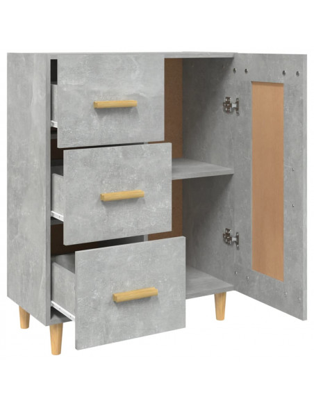 Credenza Grigio Cemento 69,5x34x90 cm in Legno Multistrato