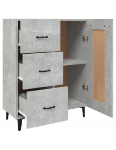 Credenza Grigio Cemento 69,5x34x90 cm in Legno Multistrato