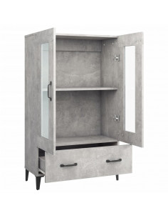 Credenza Grigio Cemento 70x31x115 cm in Legno Multistrato