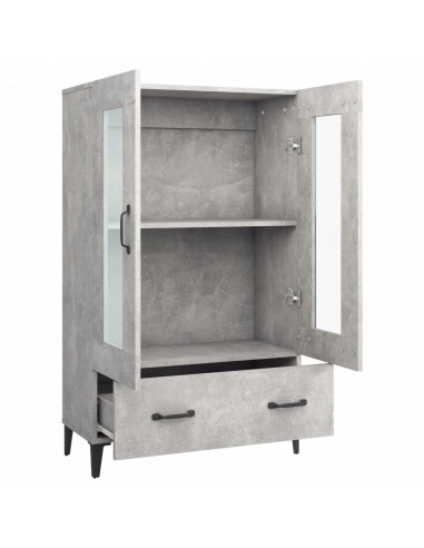 Credenza Grigio Cemento 70x31x115 cm in Legno Multistrato