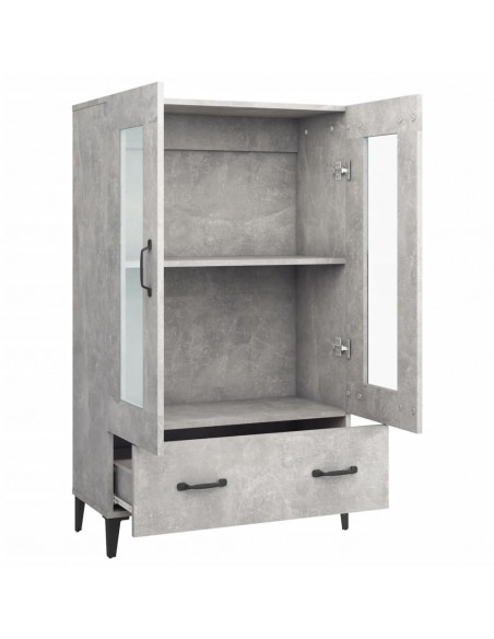 Credenza Grigio Cemento 70x31x115 cm in Legno Multistrato