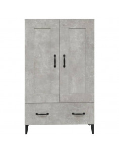 Credenza Grigio Cemento 70x31x115 cm in Legno Multistrato