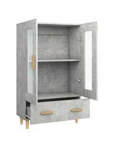 Credenza Grigio Cemento 70x31x115 cm in Legno Multistrato