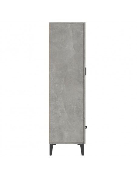 Credenza Grigio Cemento 70x31x115 cm in Legno Multistrato