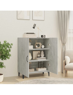 Credenza Grigio Cemento 70x34x90 cm in Legno Multistrato