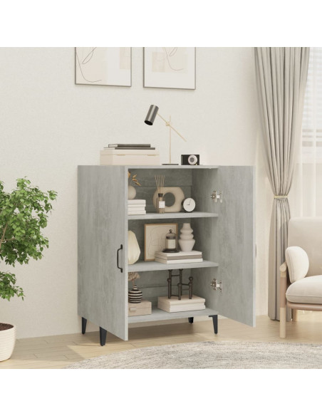 Credenza Grigio Cemento 70x34x90 cm in Legno Multistrato